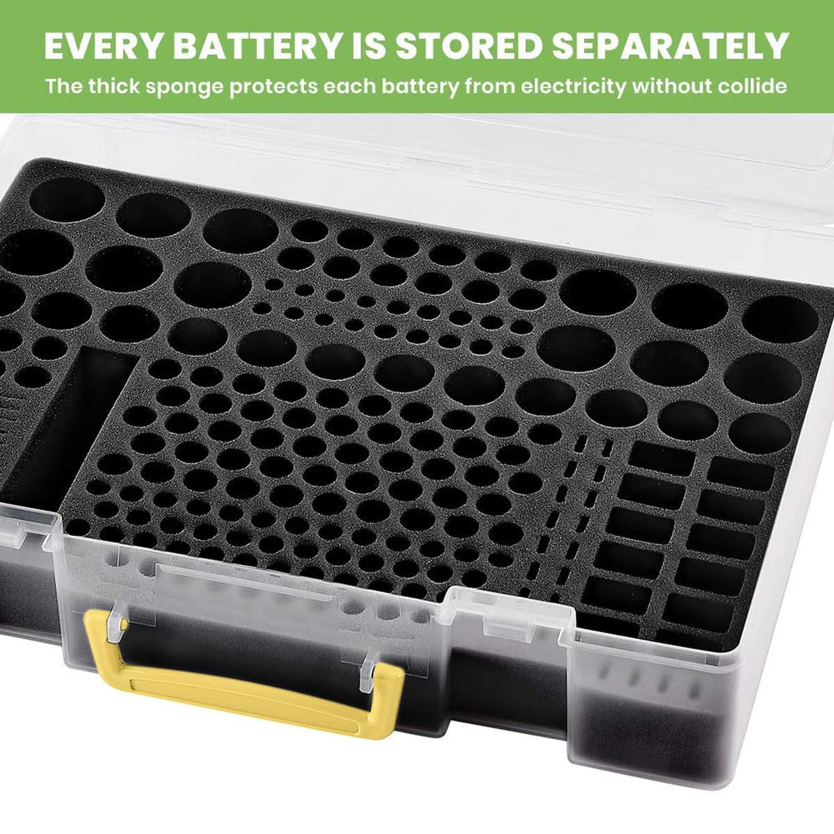 Battery Organizer Storage Holder- Batteries Case Containers Box with Tester Checker BT-168. Garage Organization Holds 225 Batteries AA AAA C D Cell 9V 3V Lithium LR44 CR2 CR1632 CR2032 (Grey)