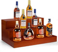 Liquor Bar Bottle Display Shelf, 3 Tier Solid Wood Liquor Bottle Stand, Bar Liquor Shelves for Home, Bar, Kitchen