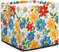 TropicalLife 13x13x13 Inch Large Fabric Storage Cube Boho Flower Foldable Storage Bin with Handles Organizer Boxes Cube Basket for Shelves Organizing Closet
