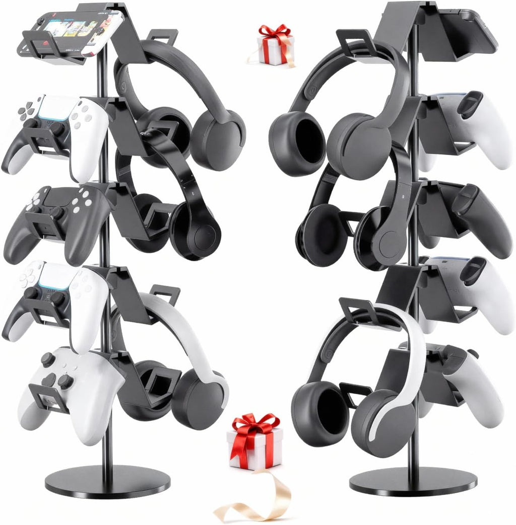 Controller Stand,5 Tier Controller Headphone Holder for Universal Headsets and Controllers,Black