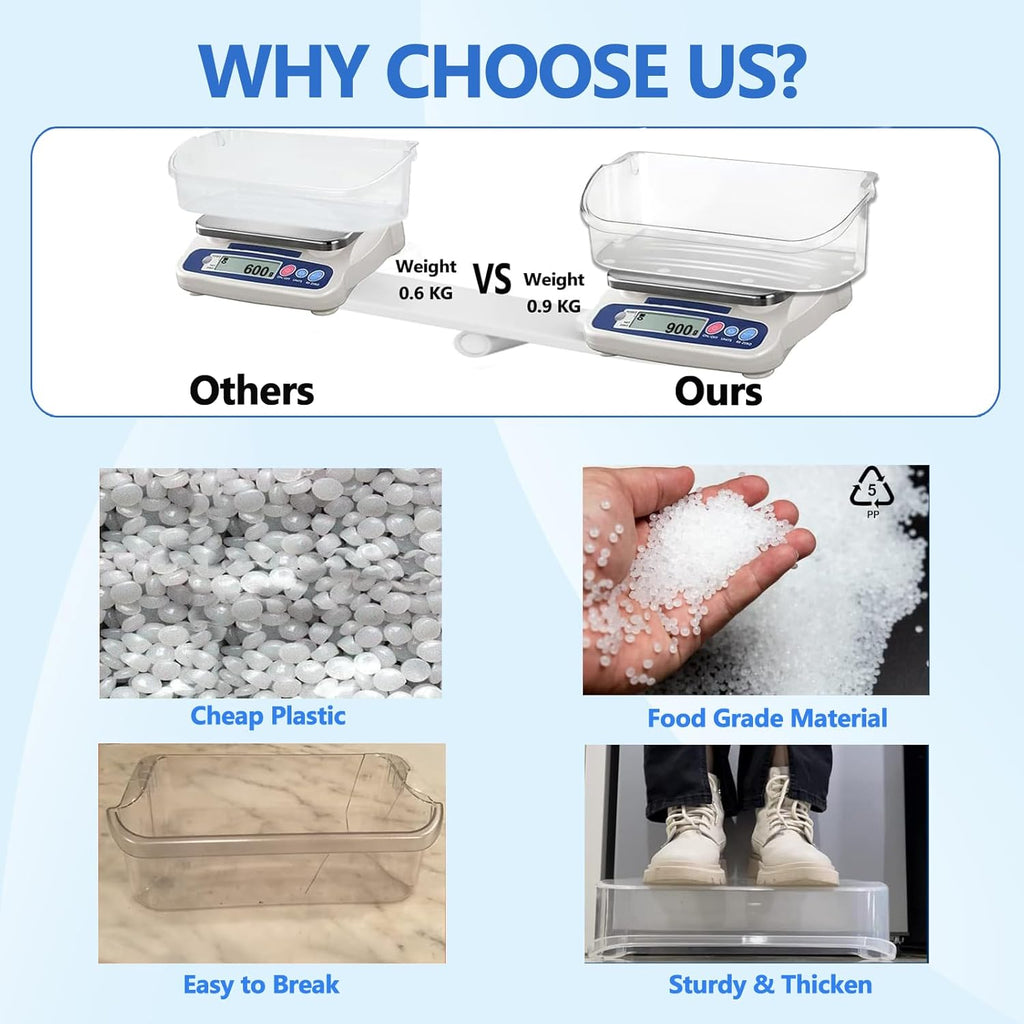 UPGRADE 240356402 Refrigerator Door Bin Replacement Part, Compatible with Frigidaire Refrigerator Door Shelf LFSS2612TF0 FFSS2615TS0 FGHS2631PF4A FGHS2655PF LGUS2642LF1 LFSS2612TE0 Door Bin(2-Pack)