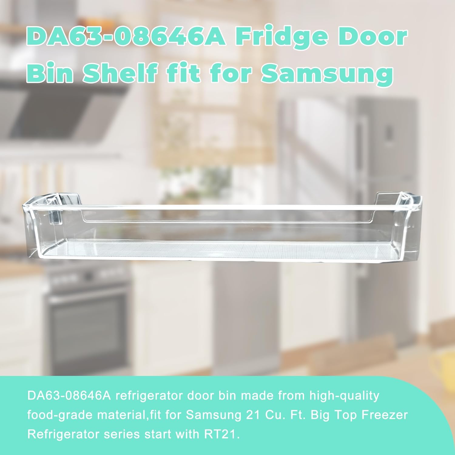 RT21M6213SR/AA Door Shelf fit for Samsung,DA63-08646A fit for Samsung Refrigerator Door Bin RT21M6215SG/AA RT21M6215WW/AA RT21M6213SG/AA RT21M6213WW/AA RT21M6215SR/AA AP6241329 prime&swift