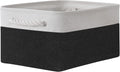 TheWarmHome Storage Bins for Shelves - 1 Pack 13.8x9.7x6.7 inch Storage Basket for Organizing for Closet Organizer Cubes Laundry Cloth Nursery (White & Black)