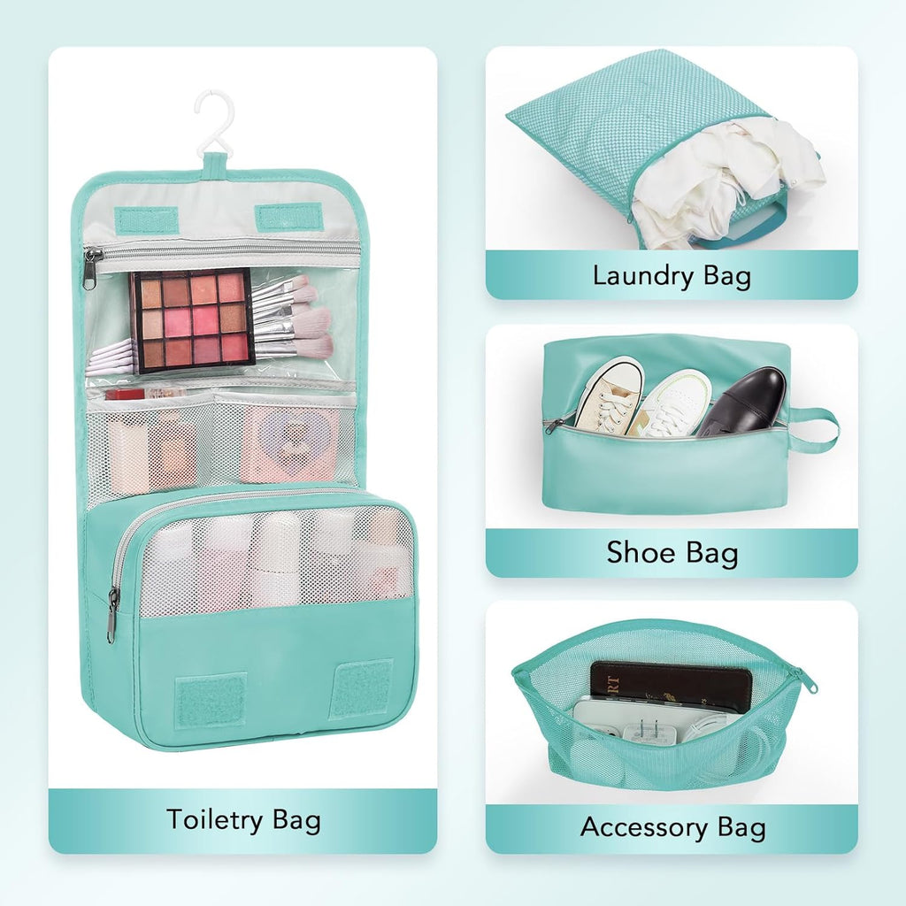 10 Set Compression Packing Cubes for Travel Essentials,Compressible Expandable Packing Cubes for Suitcase,OlarHike Luggage Organizer Bags for Travel,Handy Helper for Organizing Clothes(Cyan)