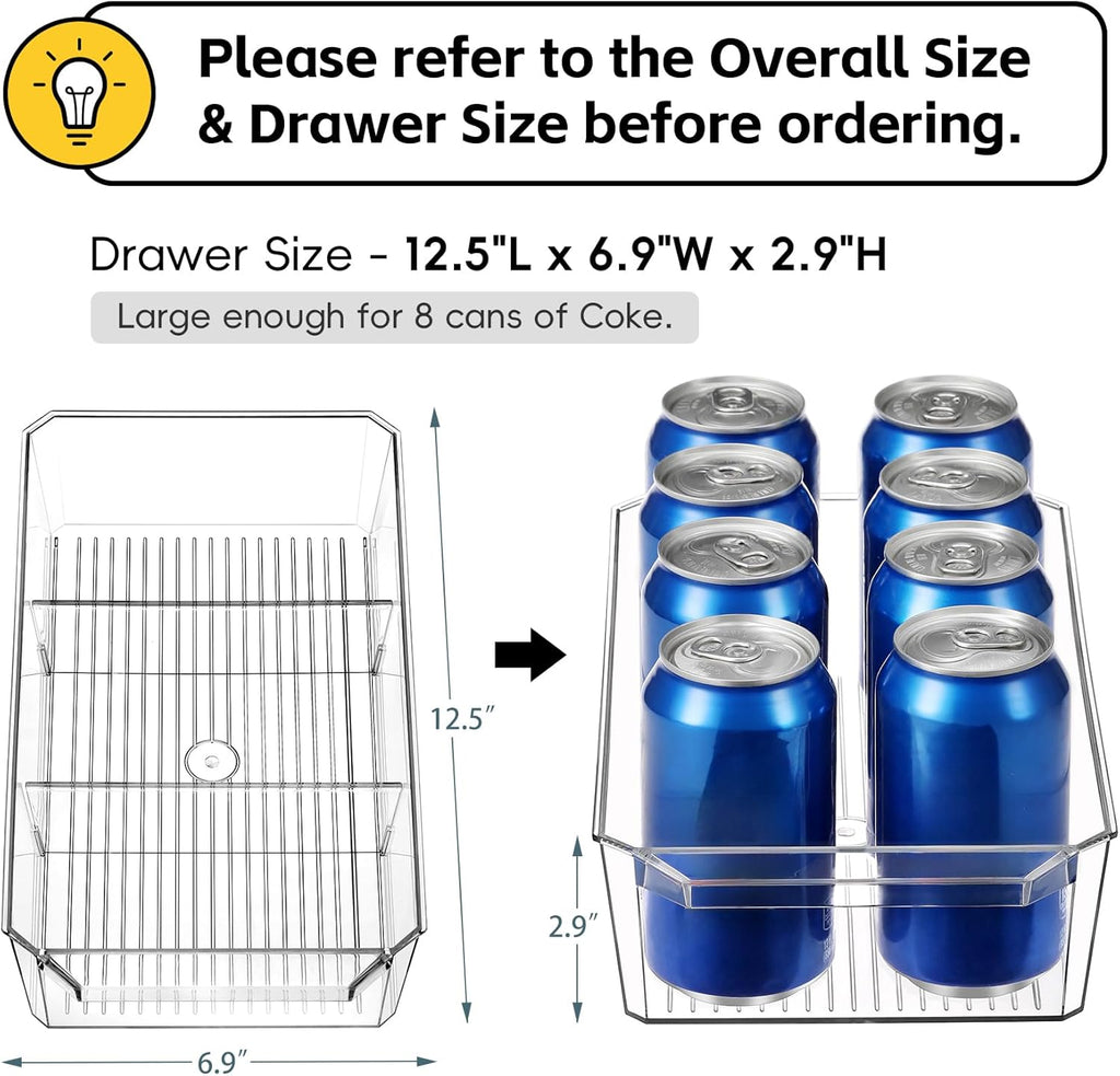 2 Tier Clear Organizer with Dividers for Cabinet, Shlef, Counter - MultiUse Slide-Out Storage Container - Kitchen, Pantry, Medicine Cupboard Bins, Bathroom, Vanity Makeup, Under Sink Organizing