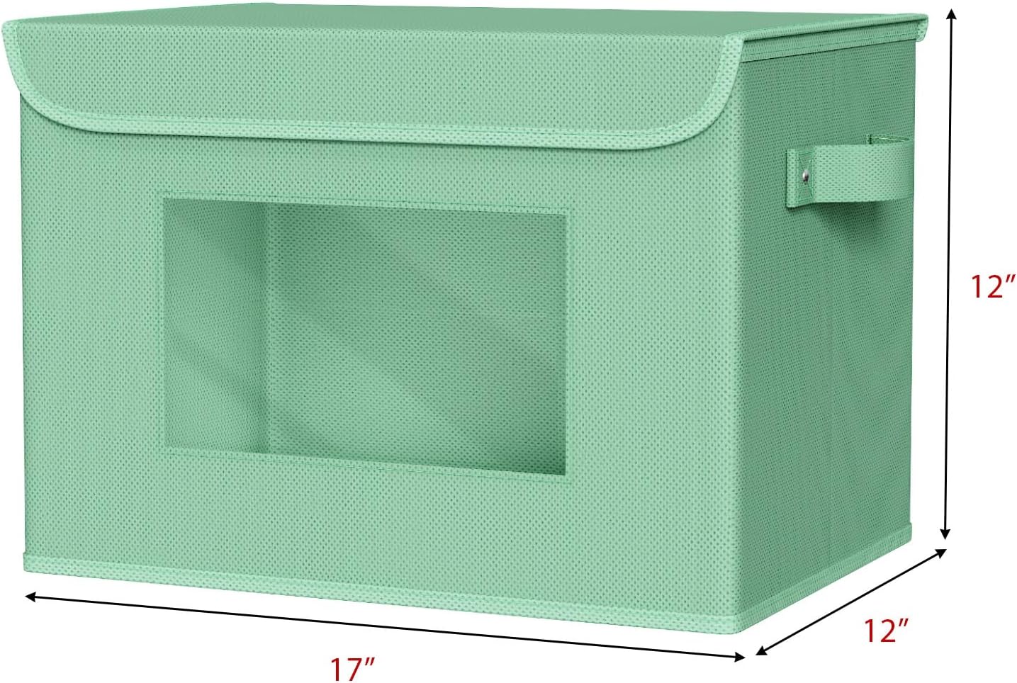 Univivi Collapsible Stackable Storage Bins with Lids [4-Pack] Foldable Fabric Closet Organizer Basket, Closet Organizers and Storage Cube Storage Bin for Home, Office, Bedroom (Green)