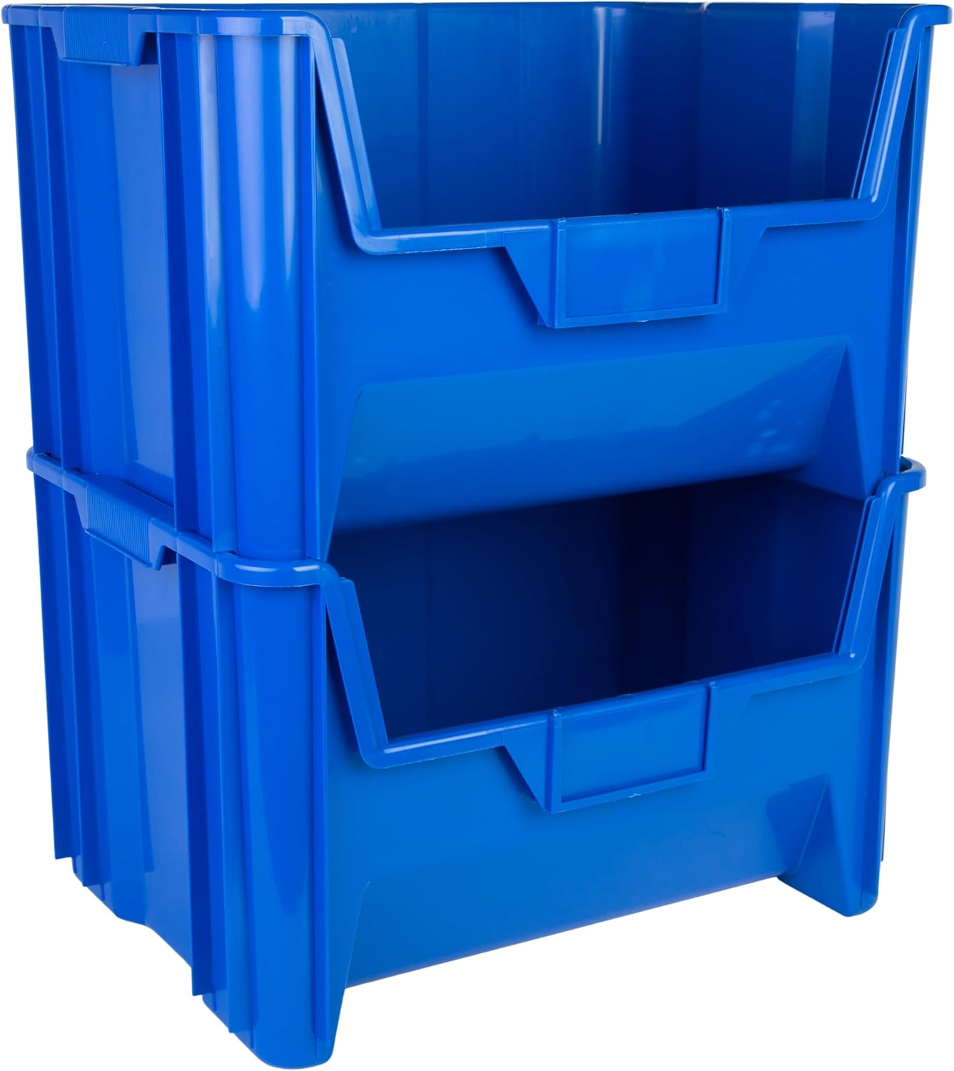 Hudson Exchange 20" x 15" x 12.5" (1 Pack) Plastic Giant Stackable Hopper Bin Container, Blue