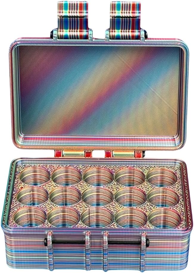 3D Printed Essential Oils Storage Case Compatible with Young Living 5ml Essential Oils - 5ml Bottle Storage Box with 15 Slots - Essential Oil Carrying Case, 16mm Max Diameter, 35mm Max Height