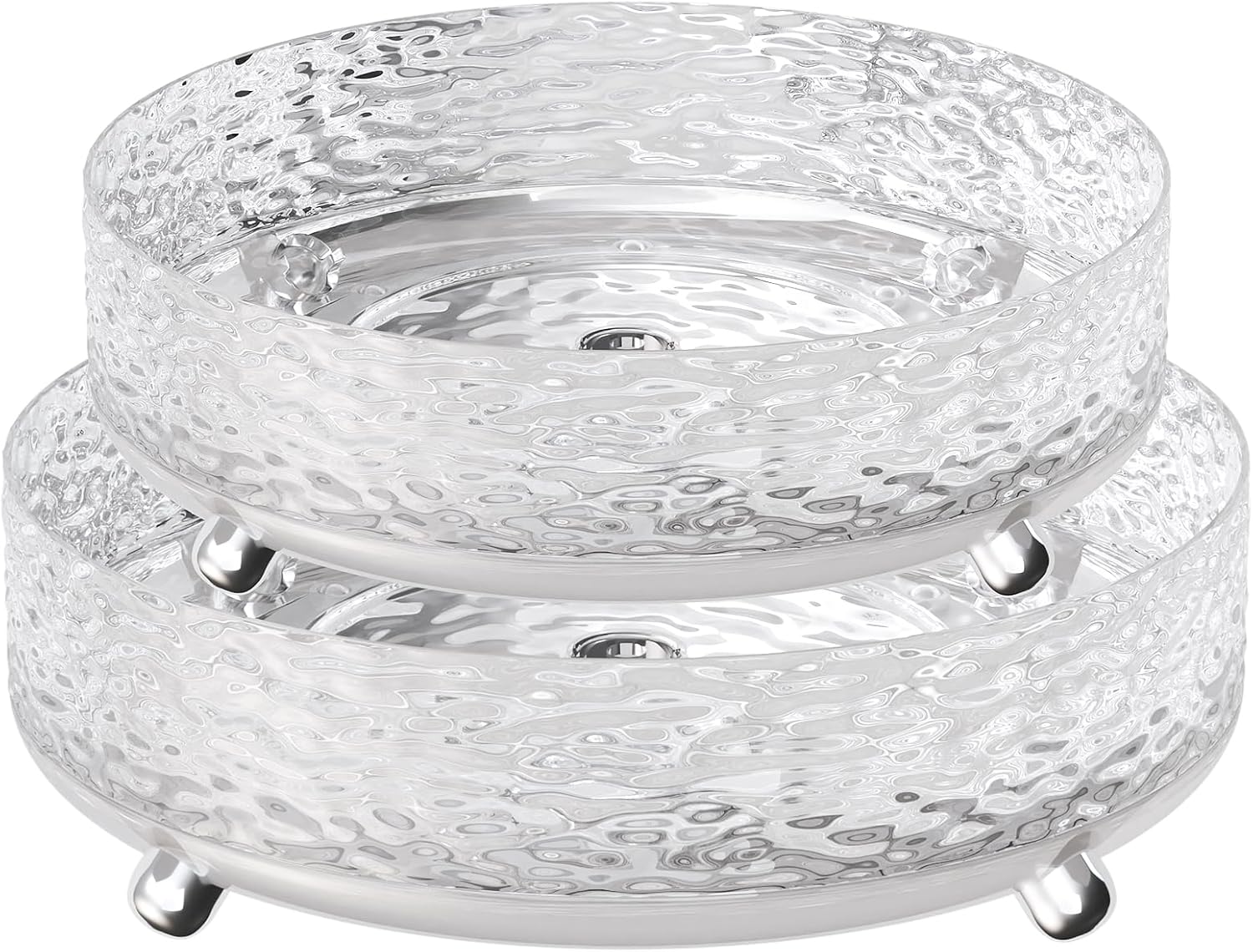 2 Pcs Lazy Susan Organizer, 9in &11in Elegant Lazy Susan Turntable Organizer, Modern Rotating Storage Organizer for Kitchen, Bathroom, Vanity, Countertop