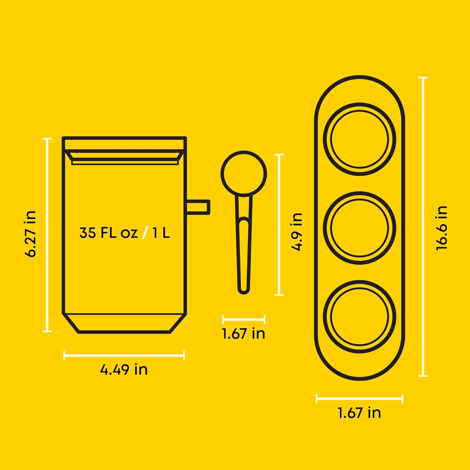 JoyJolt Holden 32oz Stackable Glass Storage Containers with Lids Scoops and Tray, Clear Airtight Food Canister Set of 3 w/Acacia Wood Lids, Round Stacking Pantry and Kitchen Containers w/Scoop