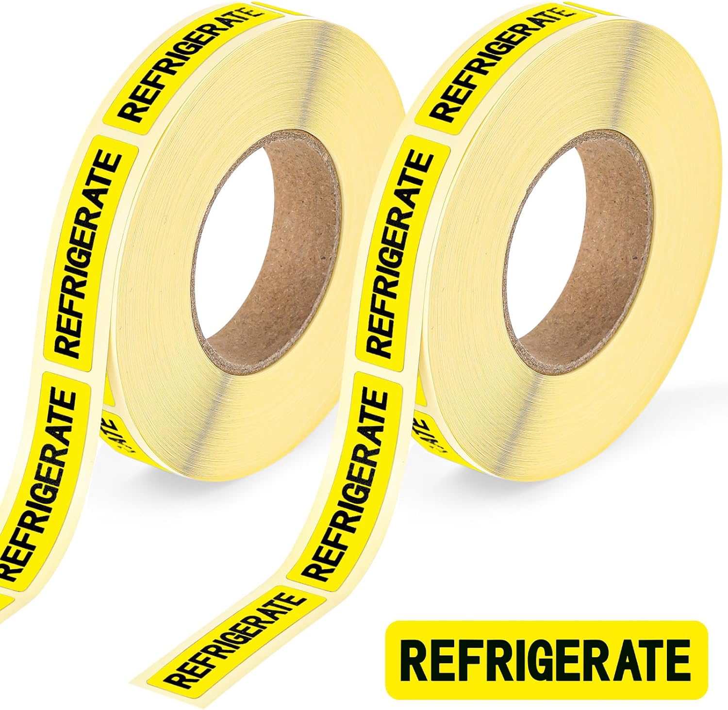 1000 Pcs Keep Refrigerated Stickers 0.39" x 1.57" Pharmacy Sticker Medical Label Veterinary Auxiliary Sign Waterproof Freeze for Medicine Pill Syringe Food Candy Meat Mailing(Yellow)