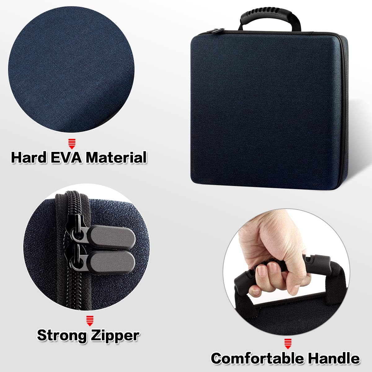 Comecase Extra Large Battery Organizer Storage Box, Garage Carrying Case Bag Holder - Holds Up to 300+ Batteries AA AAA C D 9V Lithium 3V with Battery Tester (Batteries are Not Included)