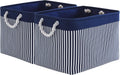 TcaFmac Organization and Storage Basket for Shelves - Large 2 Pack 16x12x12 inch Fabric Storage Cubes, Collapsible Storage Bins for Gift Closet Cloth Toy Books Kids (Navy Patchwork)