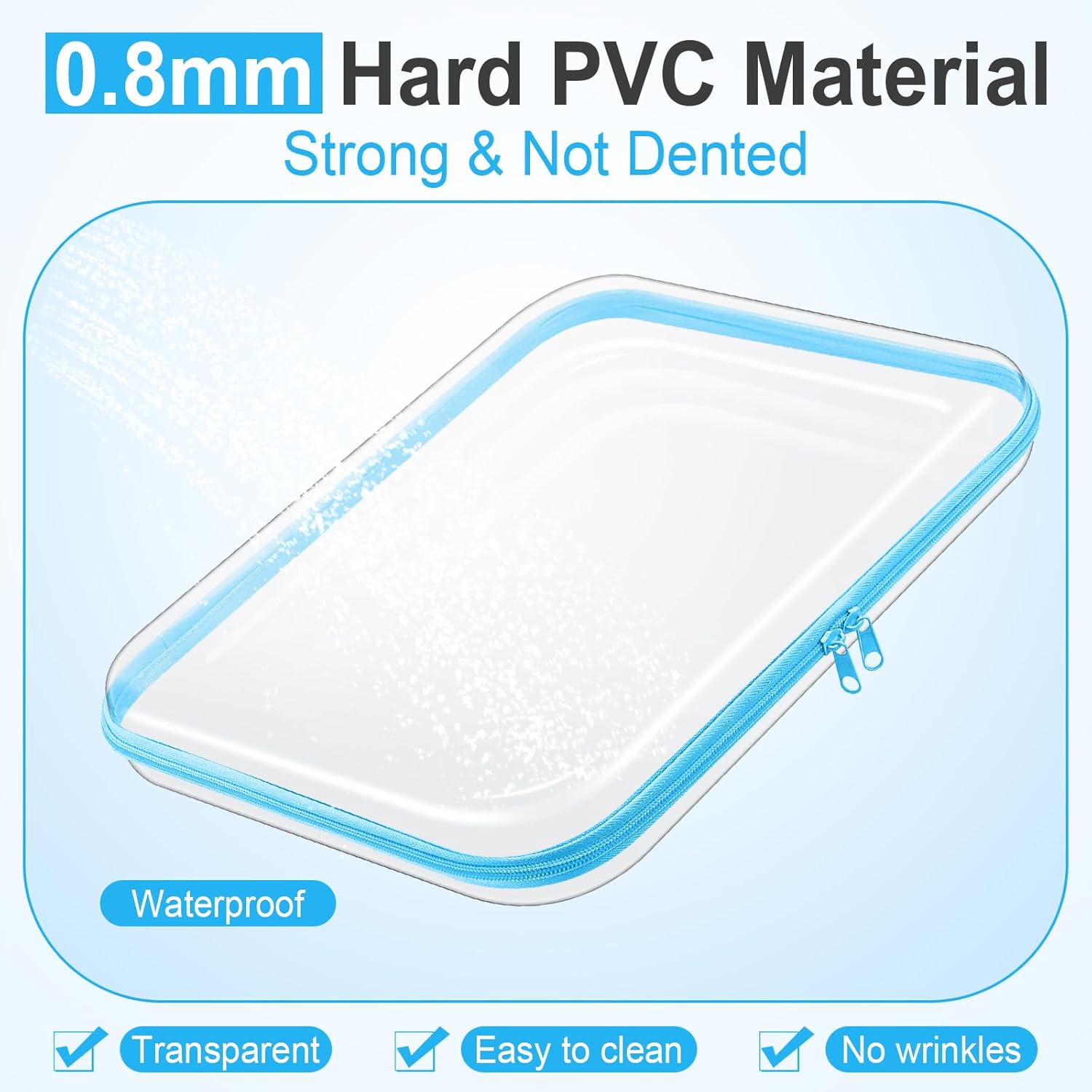 Sanwuta 6 Pcs Clear Hard Zipper Case Pencil Pouches Hard Plastic Zipper Pouches Makeup Bag Transparent Cases for Snacks Plastic Storage Organizer Box for Travel(Assorted Color,13.78 x 11.81 x 2 Inch)