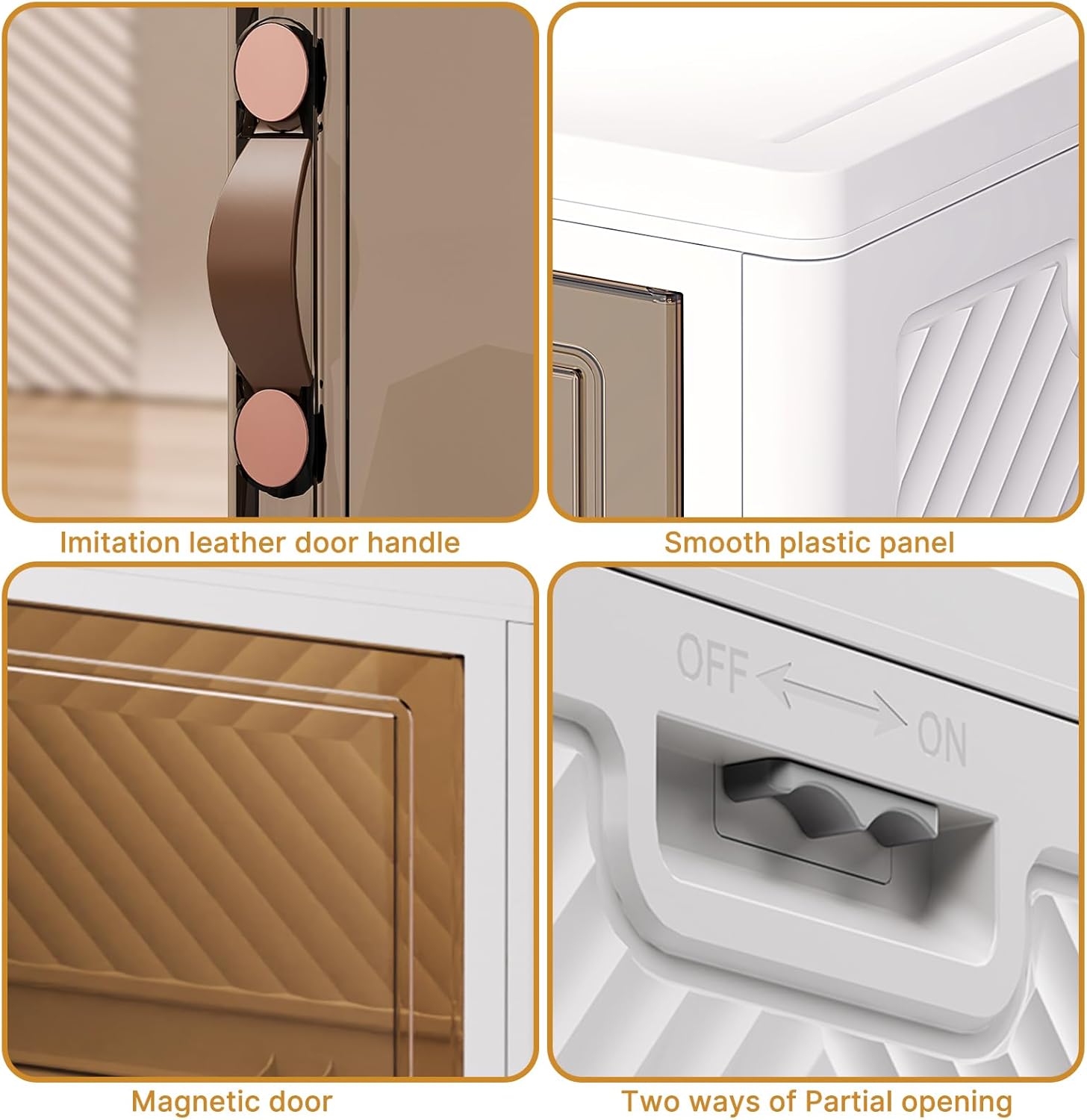 Extra Large Stackable Storage Bins with Lids & Wheels, Foldable Collapsible Closet Organizers Storage Cabinet with Doors for Bedroom Dorm (White, 504QT-168QT/42GAL*3Pack)