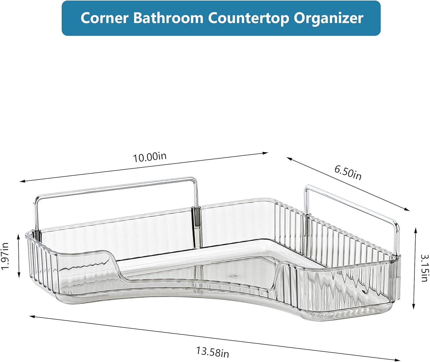 Corner Bathroom Countertop Organizer, Vanity Organizer Trays for Counter, Makeup Organizers, Perfume Tray, Skincare Shelf Storage Gifts for Women Girl Student (Smoky Gray 1 Tier)
