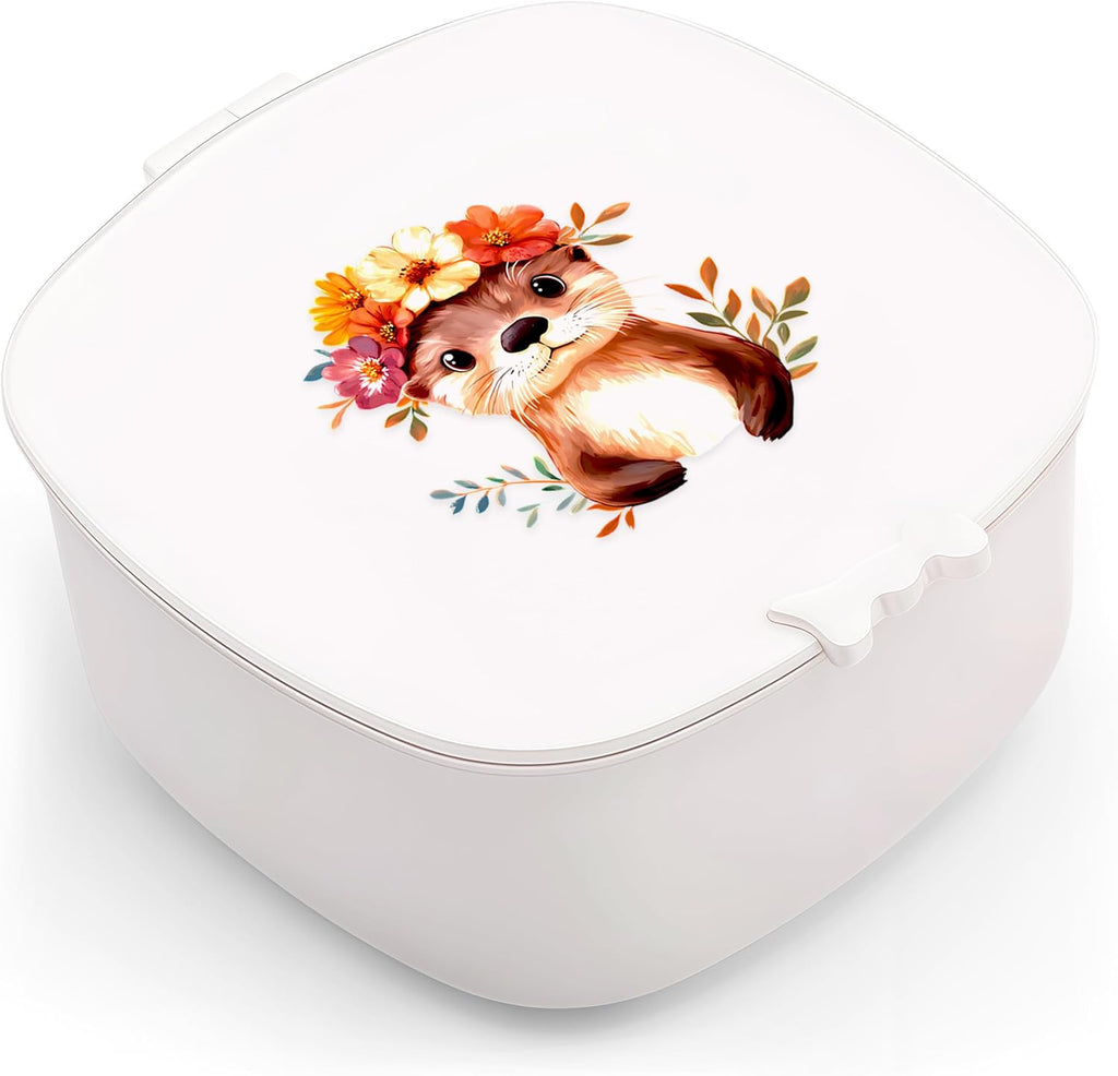 Small Hair Accessories Organizer Box For Girls Kids Teens Women, Hair clips/Ties/bands/pins/barrettes/scrunchies Organizer and Storage! (Sea Otter)