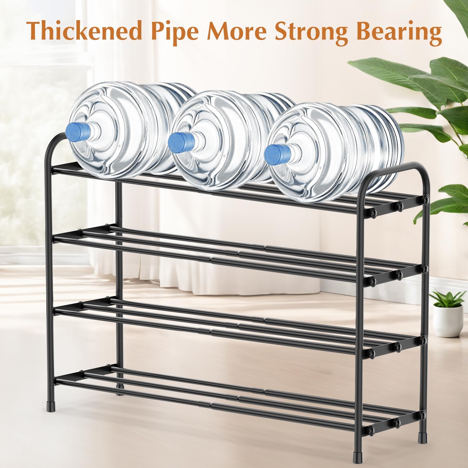 INSMART 4-Tier Expandable Shoe Rack, Stackable and Adjustable Shoes Organizer Storage Shelf, Sturdy and Durable Metal Structure Free Standing Shoe Rack for Closet Entryway Doorway