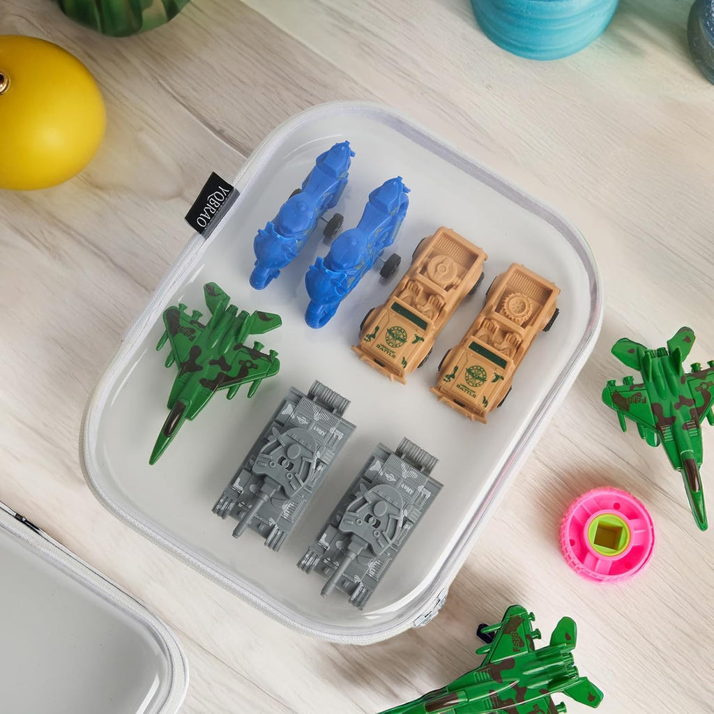 Hard Sided Clear Zipper Case for Storage- Professional-Grade Plastic Clear Zipper Pencil Case,Toy Storage Bins, Toiletry Pouch, Travel Organizer, Cosmetic Bag（White,2 Pack, L）