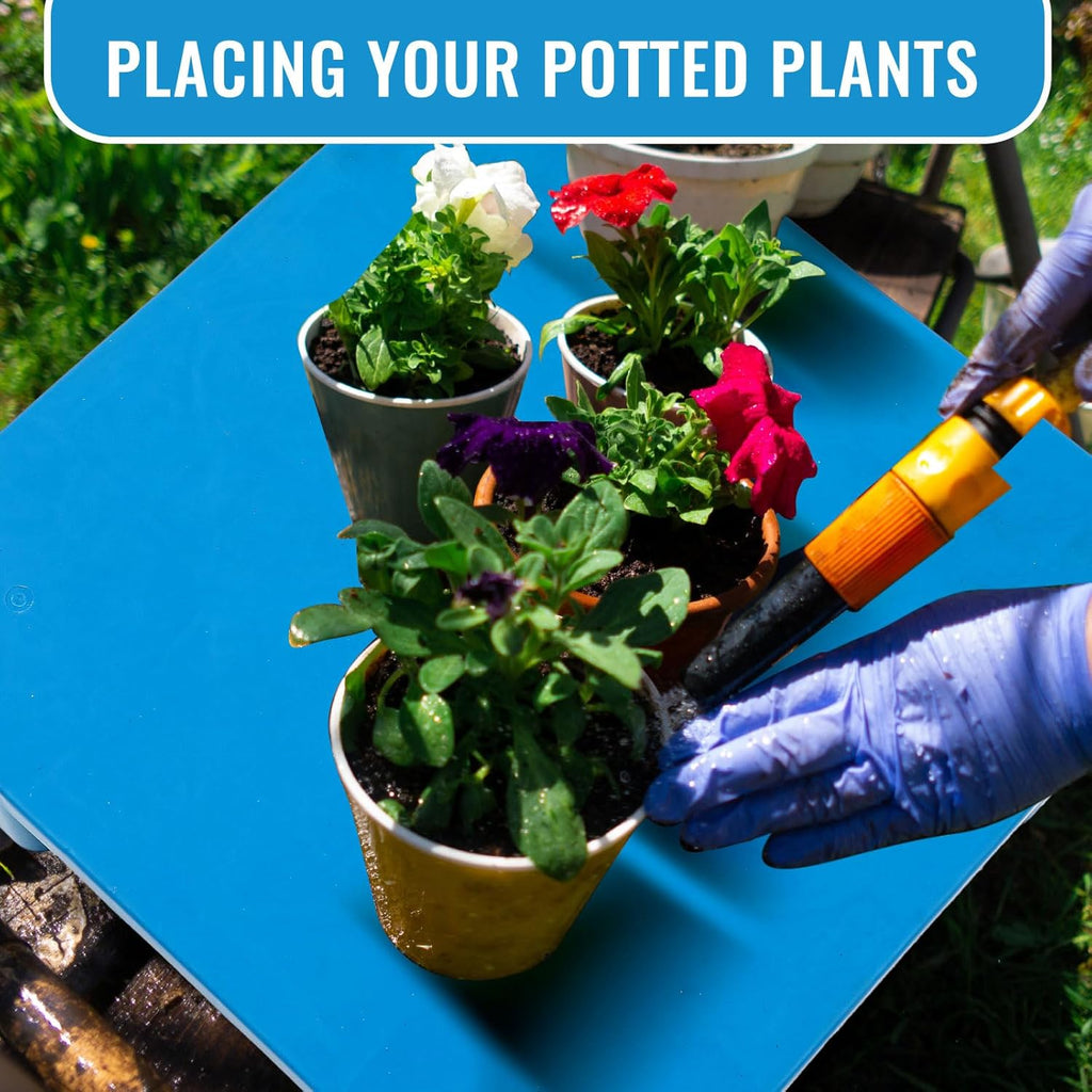 1 Pcs Plastic Pallet for Basement Storage Easy Stack Lightweight Floor Pallet Display Flooring Room Supermarket Christmas, Support up to 2000 Lbs (23.7'' L X 23.7'' W X 4.7'' H,Blue)