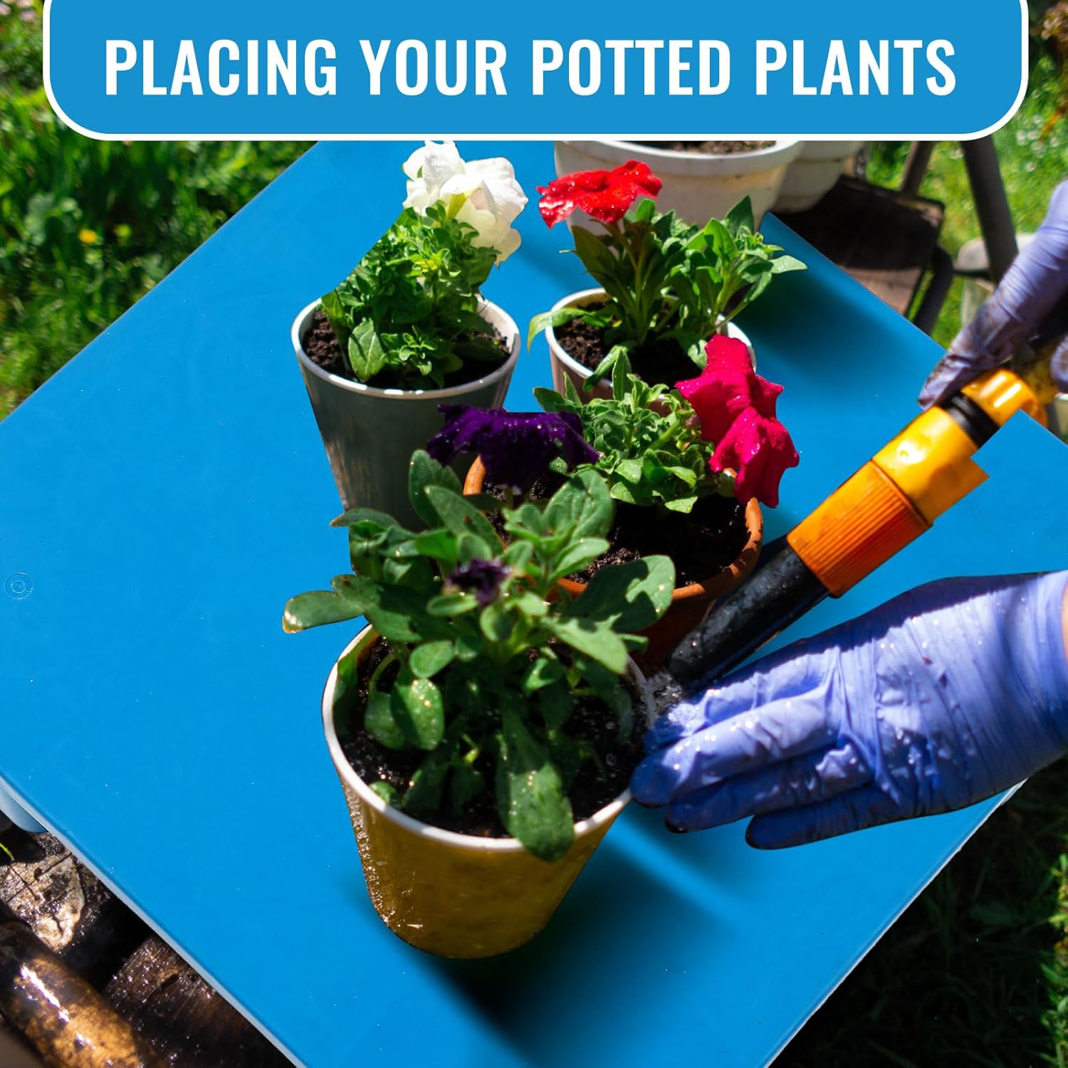 1 Pcs Plastic Pallet for Basement Storage Easy Stack Lightweight Floor Pallet Display Flooring Room Supermarket Christmas, Support up to 2000 Lbs (23.7'' L X 23.7'' W X 4.7'' H,Blue)