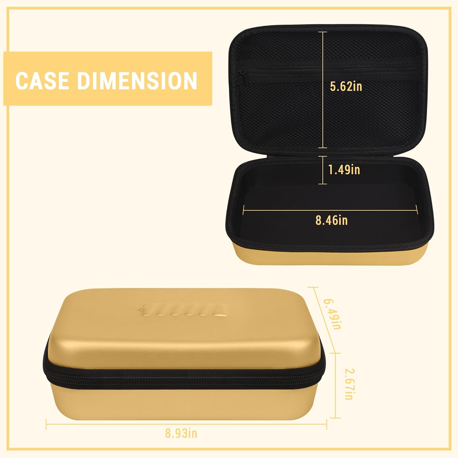 Battery Organizer Storage Case with Tester for AA AAA Button Battery Holder Carrying 3 Batteries Variety Pack 88 Batteries Zipper Mesh Bag (Batteries Not Included) (gold)