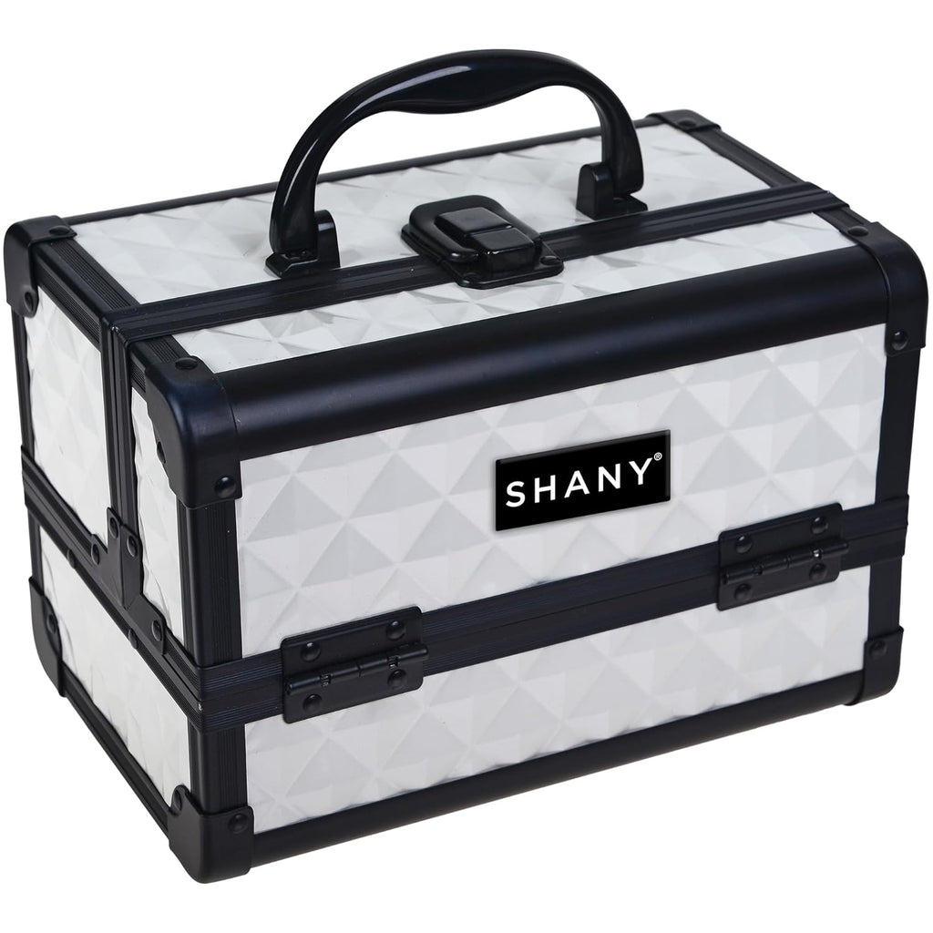 SHANY Chic Makeup Train Case Cosmetic Box Portable Makeup Case Cosmetics Beauty Organizer Jewelry storage with Locks, Multi trays Makeup Storage Box with Makeup Mirror - Peaceful