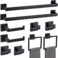 10 Pieces Bathroom Hardware Accessories Set Black Towel Bar Set Towel Holder Racks Set for Bathroom,SUS304 Stainless Steel,Wall Mounted 23.6-Inch