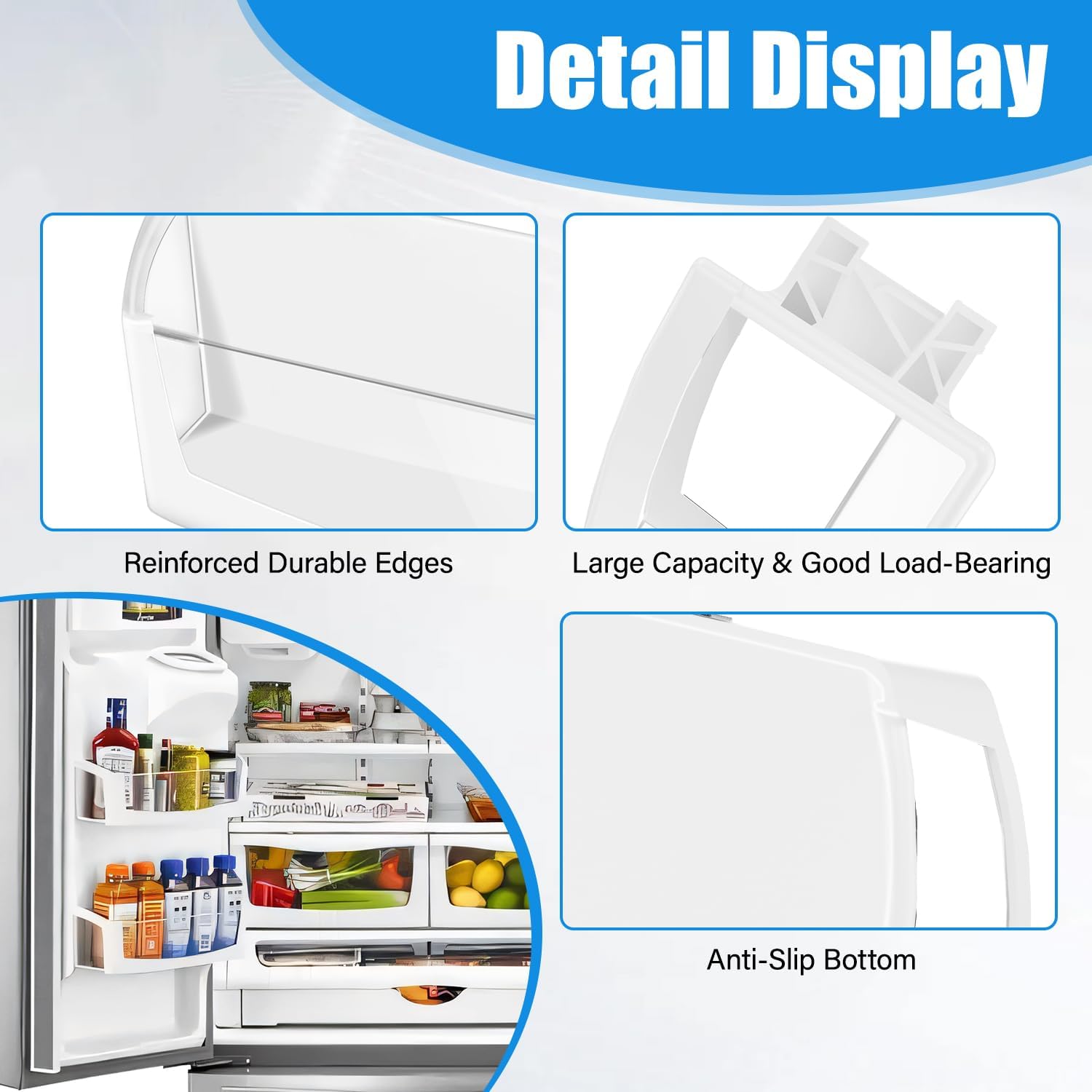 (2 PACK) UPGRADED WPW10212139 Refrigerator Door Bin Shelf Compatible with Whirlpool Refrigerator Shelf Parts W10212139 Cantilever Bin ,For Whirlpool Fridge Shelves Replacement GI6SDRXXY WRF555SDH