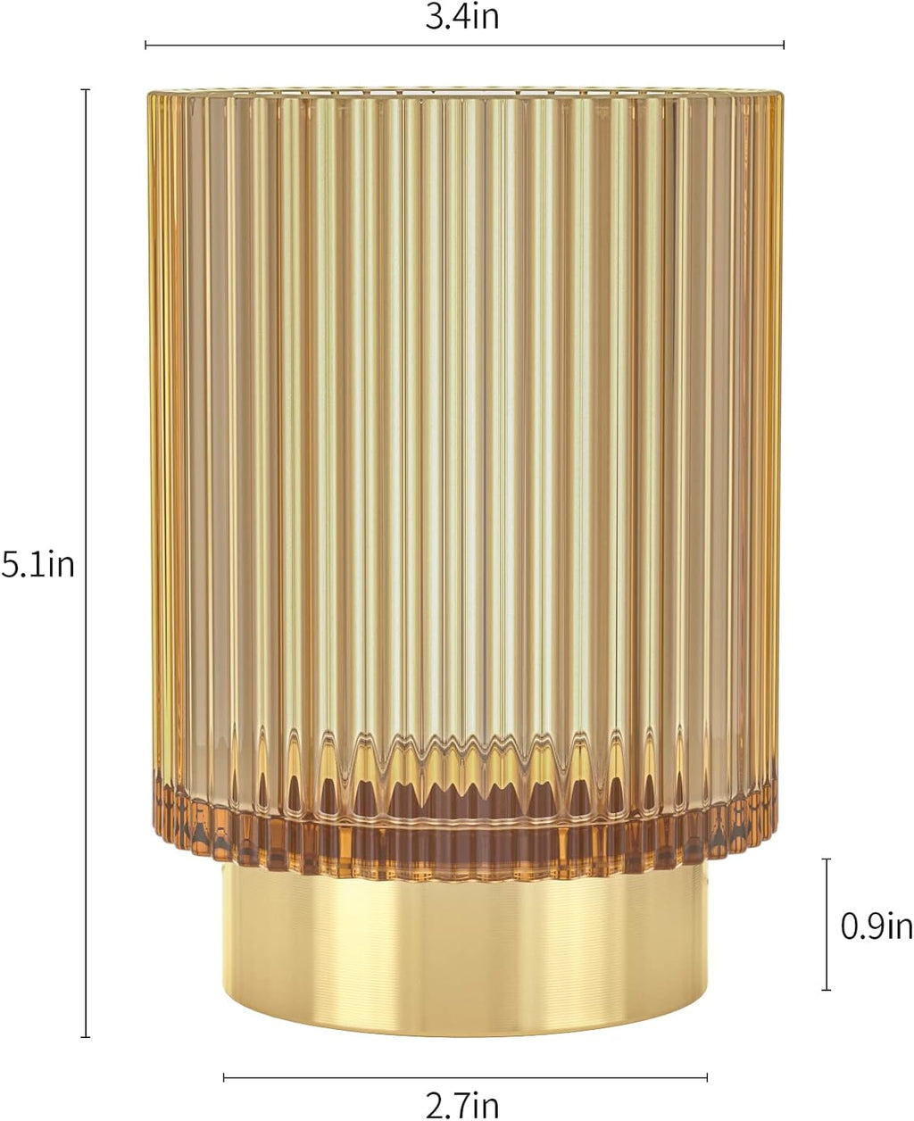 CANITORON Makeup Brush Holder,Glass Makeup Brush Holder Organizer Store Cosmetic Tools,Eyeliner,Storage Organizer for Vanity,Bathroom Countertop Organize and Bedroom Countertop Storage.(Amber L)