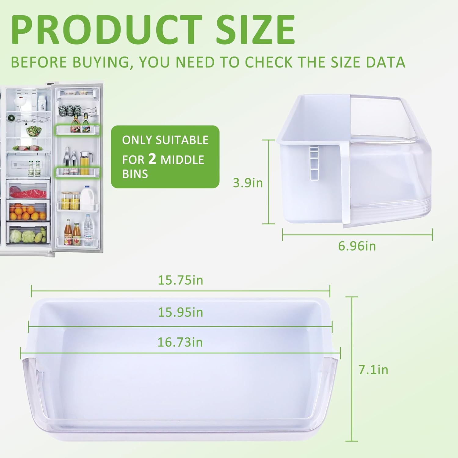 DA97-06177C DA97-06177B Rsg257aars Door Shelf Bin for RS22HD/RSG257 Replace EAP4173985,PS4173985,2050273,AP4457757 by MIFLUS