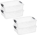 Superio Clear Storage Boxes with Lids, 16 Quart Plastic Container Bins for Organizing, Stackable Crates, BPA Free, Non Toxic, Odor Free, Organizers for Home, Office and Dorm, 4 Pack