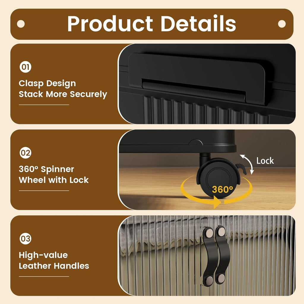 SAILUN 127Gal/508Qt Stackable Storage Bins Folding Collapsible Storage Bins with Lid, Closet Organizers and Storage Box with Door Black 28" W x 17" D x 61" H