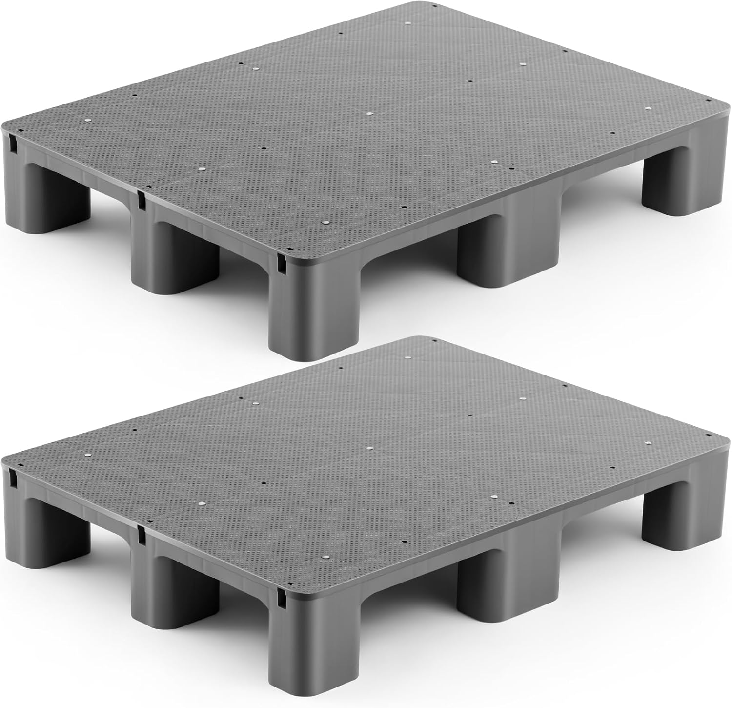 1 Pcs Plastic Pallet for Basement Storage Easy Stack Lightweight Floor Pallet Display Flooring Room Supermarket Christmas, Support up to 2000 Lbs (31.5'' L X 24'' W X 4.7'' H,Grey)