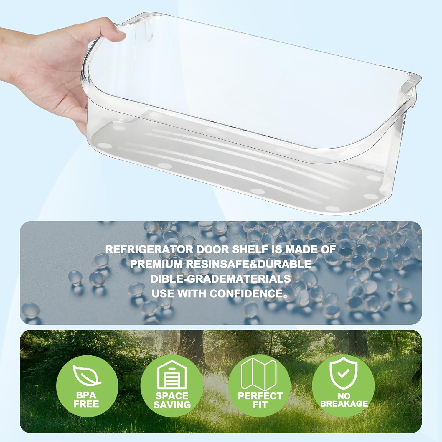 UPGRADE 240356402 Refrigerator Door Bin Replacement Part, Compatible with Frigidaire Refrigerator Door Shelf LFSS2612TF0 FFSS2615TS0 FGHS2631PF4A FGHS2655PF LGUS2642LF1 LFSS2612TE0 Door Bin(2-Pack)