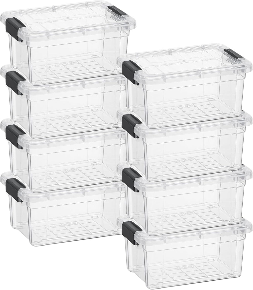 Superio Clear Storage Bins with Lids, 3 Quart BPA Free Plastic Containers, Transparent Boxes for Organizing, Stackable Crates, Organizer Totes for Home, Office, School, and Dorm