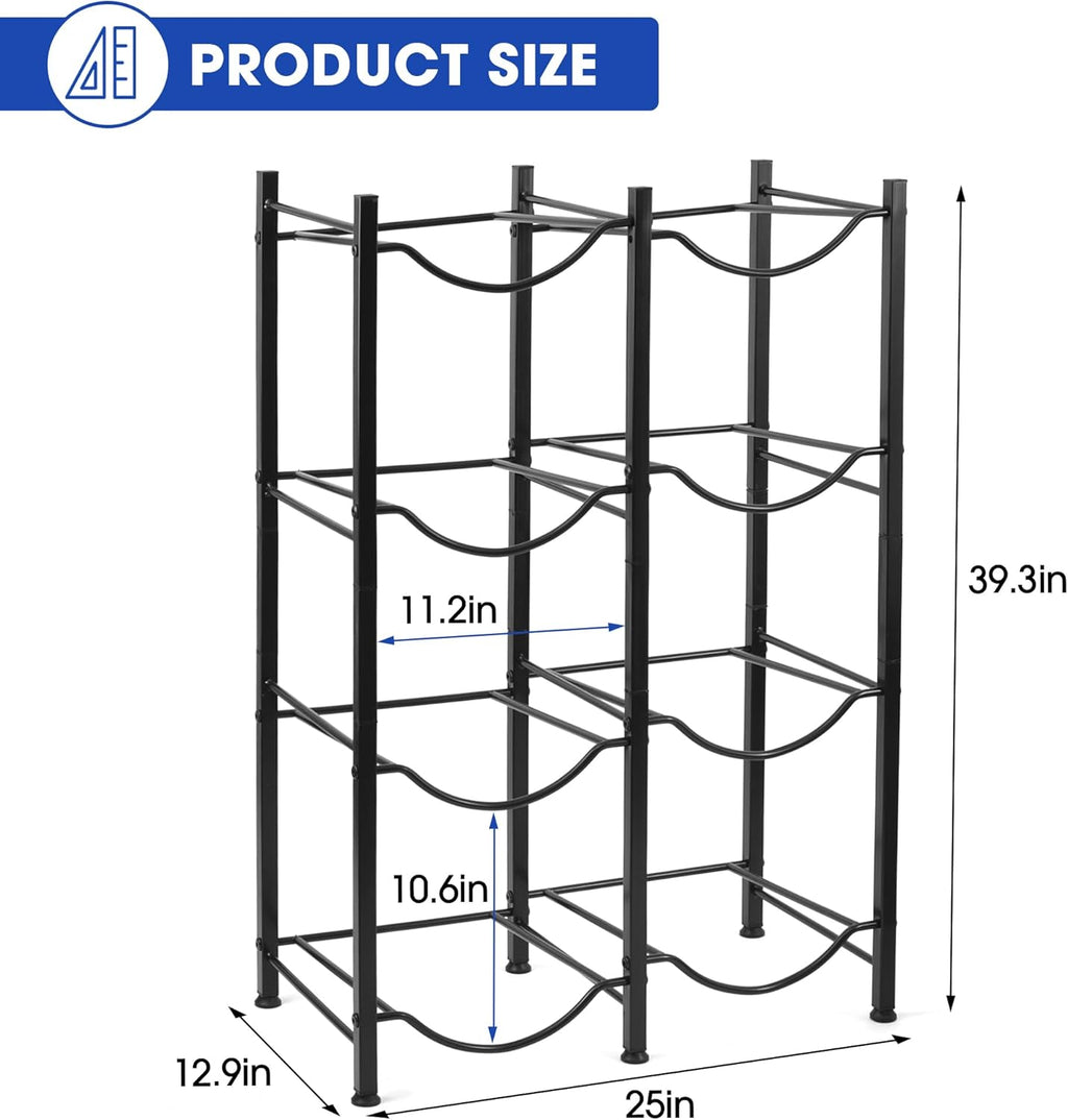 Klvied 5 Gallon Water Jug Holder - Double Row Rack with 8 Slots for Water Bottle Organizer, Heavy Duty Storage Rack with Lifter, Stand for 8 Bottles