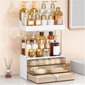 Bathroom Organizers and Storage - 3 Drawers 2 Tier Makeup Organizer, Cosmetic Storage Drawer for Dresser Countertop and Bathroom Vanity for Large Skincare, Perfume, Amber