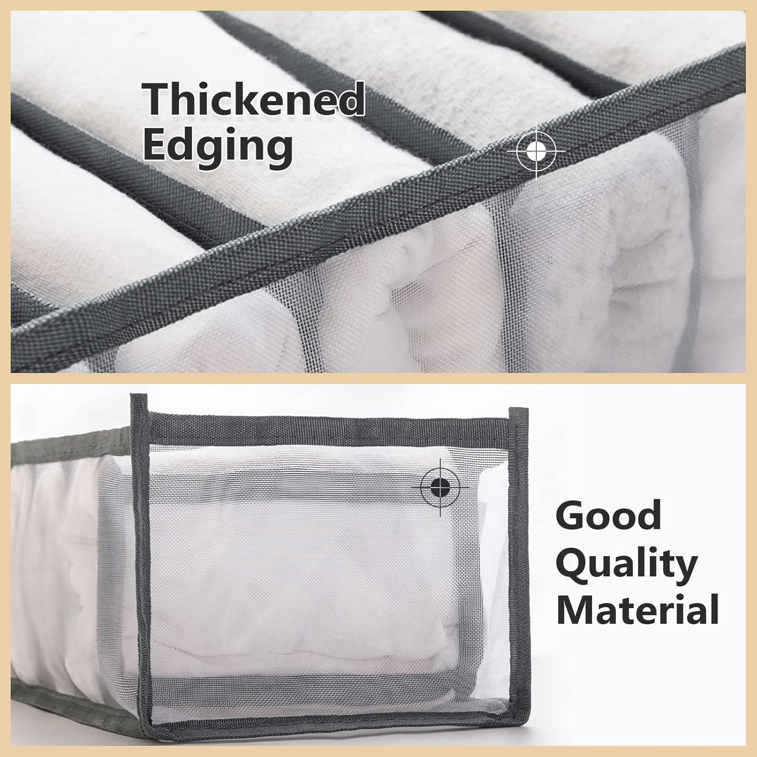 Wardrobe Clothes Organizer,7 Grids Washable Wardrobe Clothes Organizer,Foldable Clothes Drawer Mesh Separation Box,Organizer Clothes Drawer Mesh Separation Box