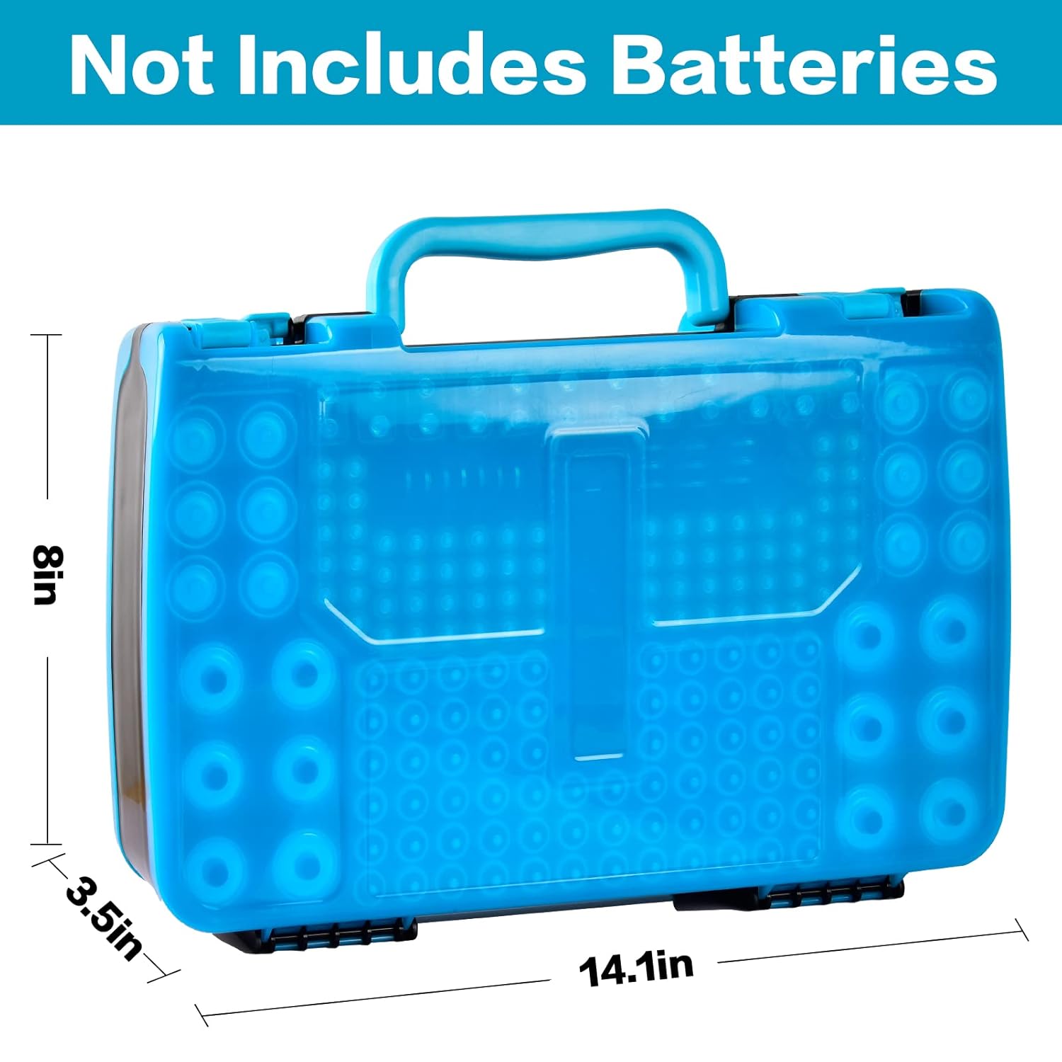 Battery Storage Organizer Case Holder Box with Tester, Double-Sided Batteries Fits for 269 Caddy Container AA AAA AAAA 3A 4A 9V C D Lithium 23A 4LR44 CR123A CR1632 CR2032 - Blue