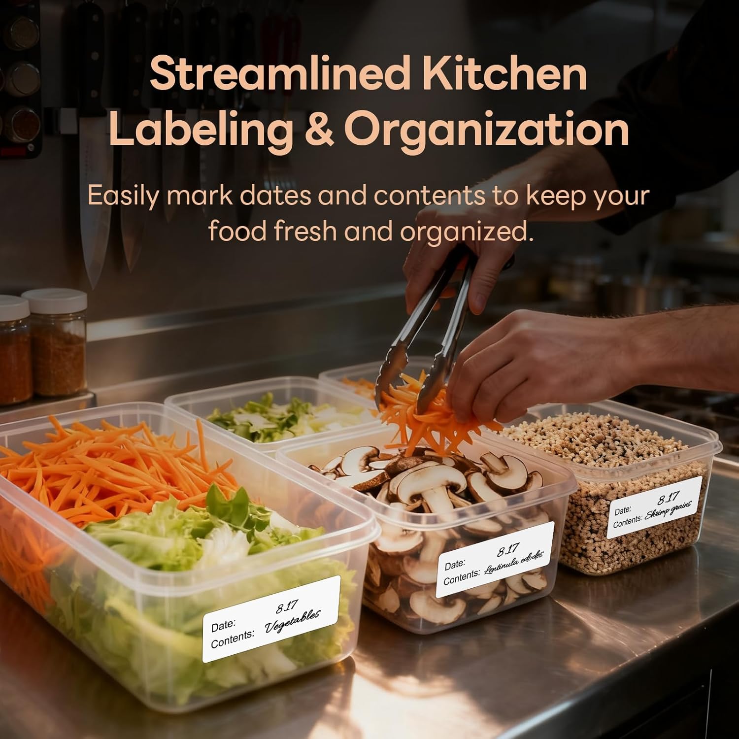 1" x 3" Freezer Labels, 500 PCS Removable Food Storage Stickers, Waterproof & Oil-Resistant Write-On Freezer Labels for Kitchen, Refrigerator, Meal Prep, and Containers, TRSTGIX