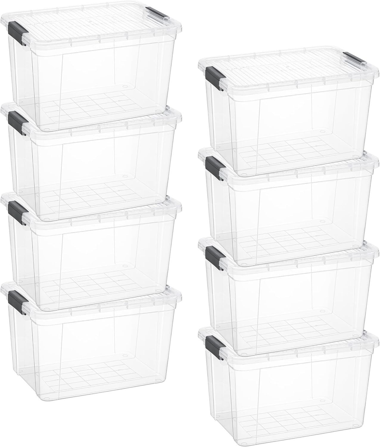 Superio Clear Storage Bins with Lids, 14.7 Quart BPA Free Plastic Containers, Transparent Boxes for Organizing, Stackable Crates, Organizer Totes for Home, Office, School, and Dorm