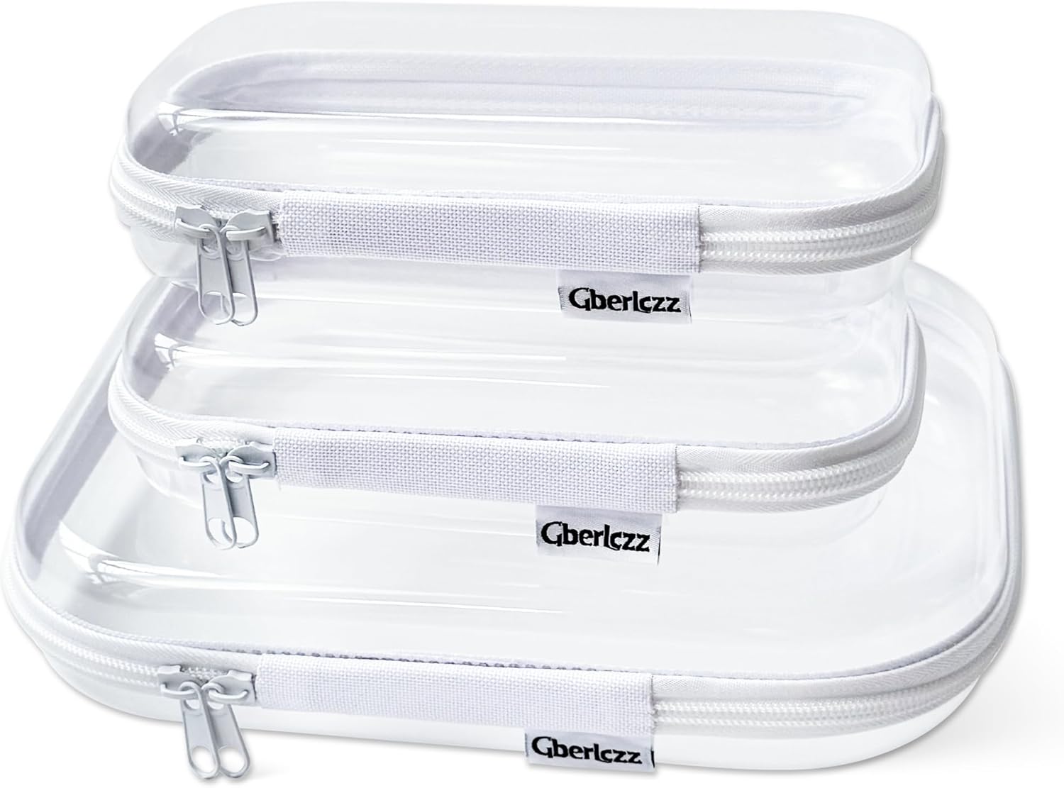 Clear Hard Zipper Case for Storage, Durable Clear Zipper Pouches, Hard Plastic Zippered Pouch for Snacks Toy Travel Organizer