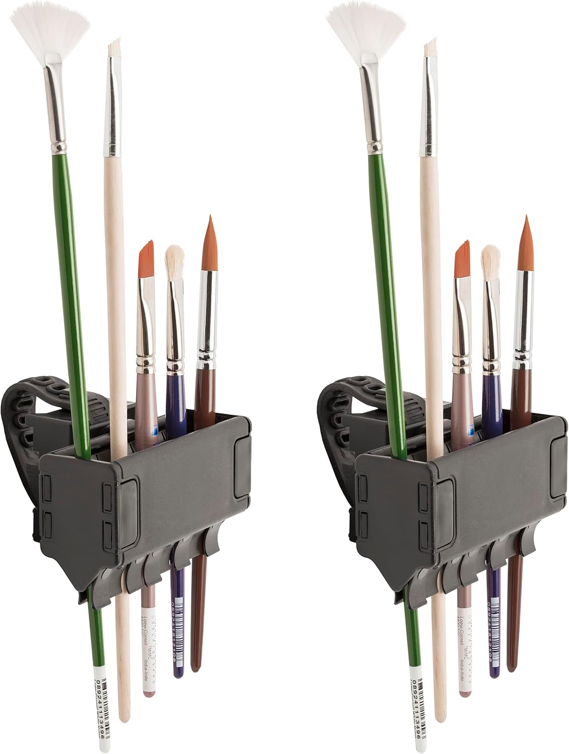 Easy To Use Products Brush Grip Paintbrush Holder and Drying Rack/Caddy, Painting Supplies - Black - 2 Pack