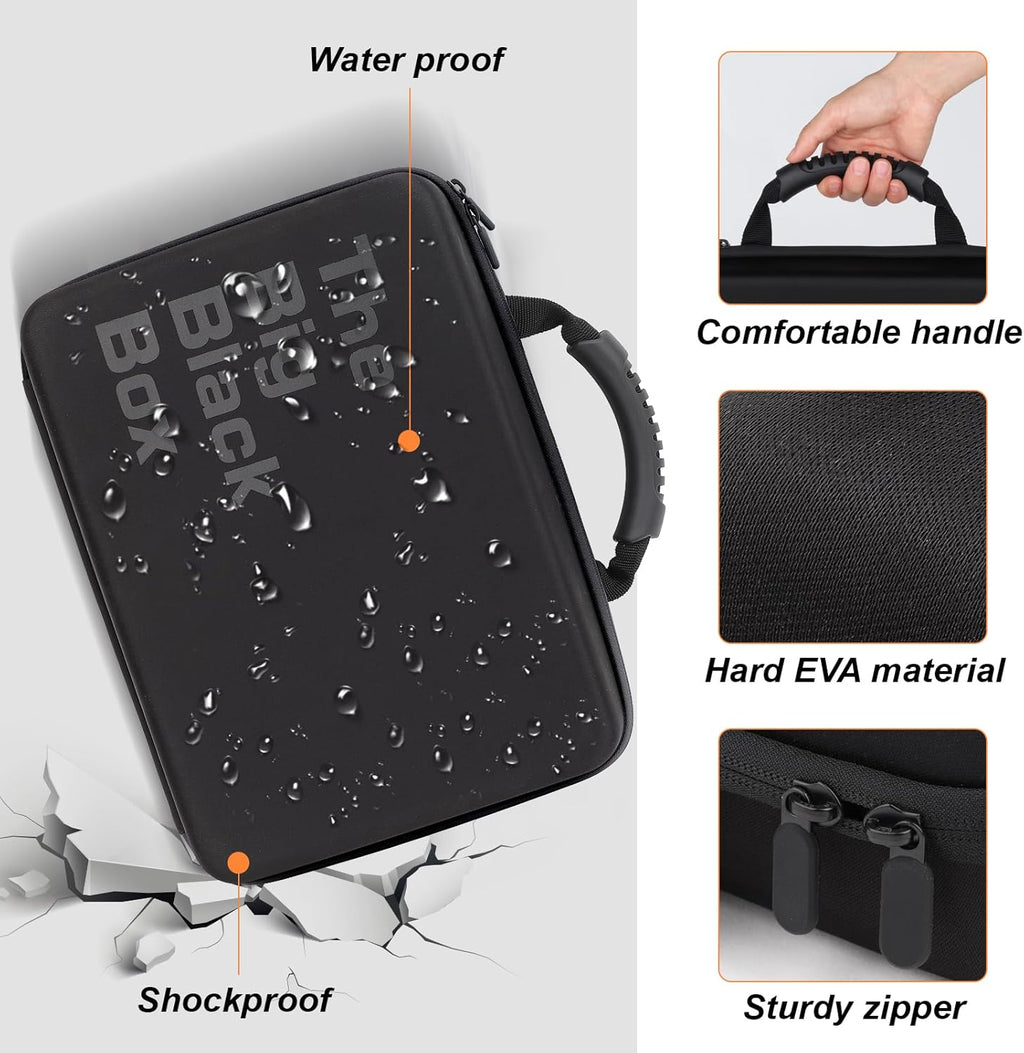 Hard Battery Organizer Storage Box, Battery Organizer Carrying Case Bag Holder Holds 148 Batteries AA AAA C D 9V - with Battery Tester BT-168 (Batteries are Not Included)