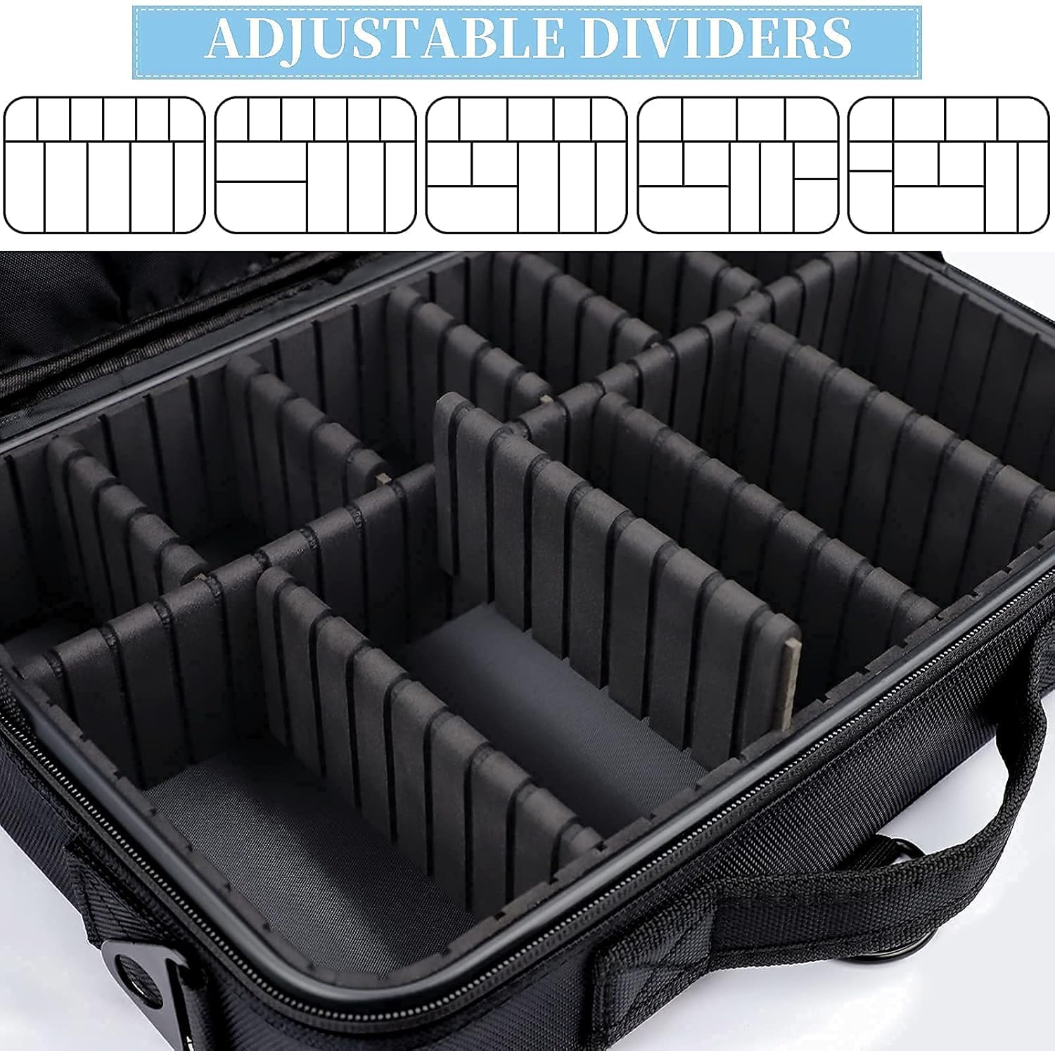 JOURMON Travel Makeup Train Case,Large Capacity Cosmetic Bags for Women,Portable Makeup Bag Organizer with Adjustable Dividers & Shoulder Strap