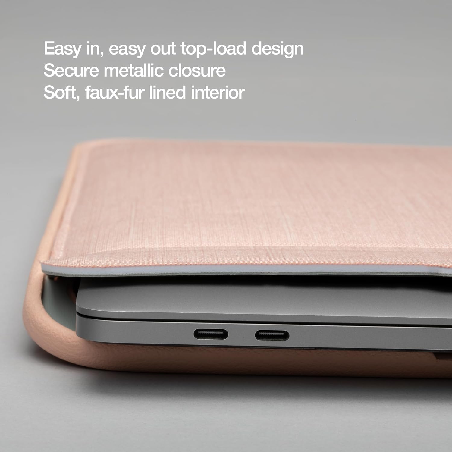 Incase ICON Sleeve with Woolenex - MacBook Air 13 inch Case - 2025, 2024, 2023, 2022, M4, M3, M2 - Fitted MacBook Case, Laptop Sleeve, Hard Cover, Durable, Lightweight - Blush Pink