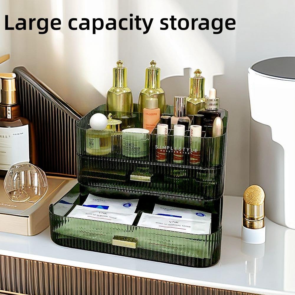 Makeup Organizer with Drawers Stackable Skincare Cosmetic Makeup organization for vanit Bathroom Desk Countertop