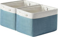 TcaFmac Organization and Storage Basket for Organizing - 16x12x12 inch Large 2 Pack Fabric Storage Cubes, Collapsible Storage Bins for Shelves Box Closet Cloth Home Toy Books Kids (White & Green)