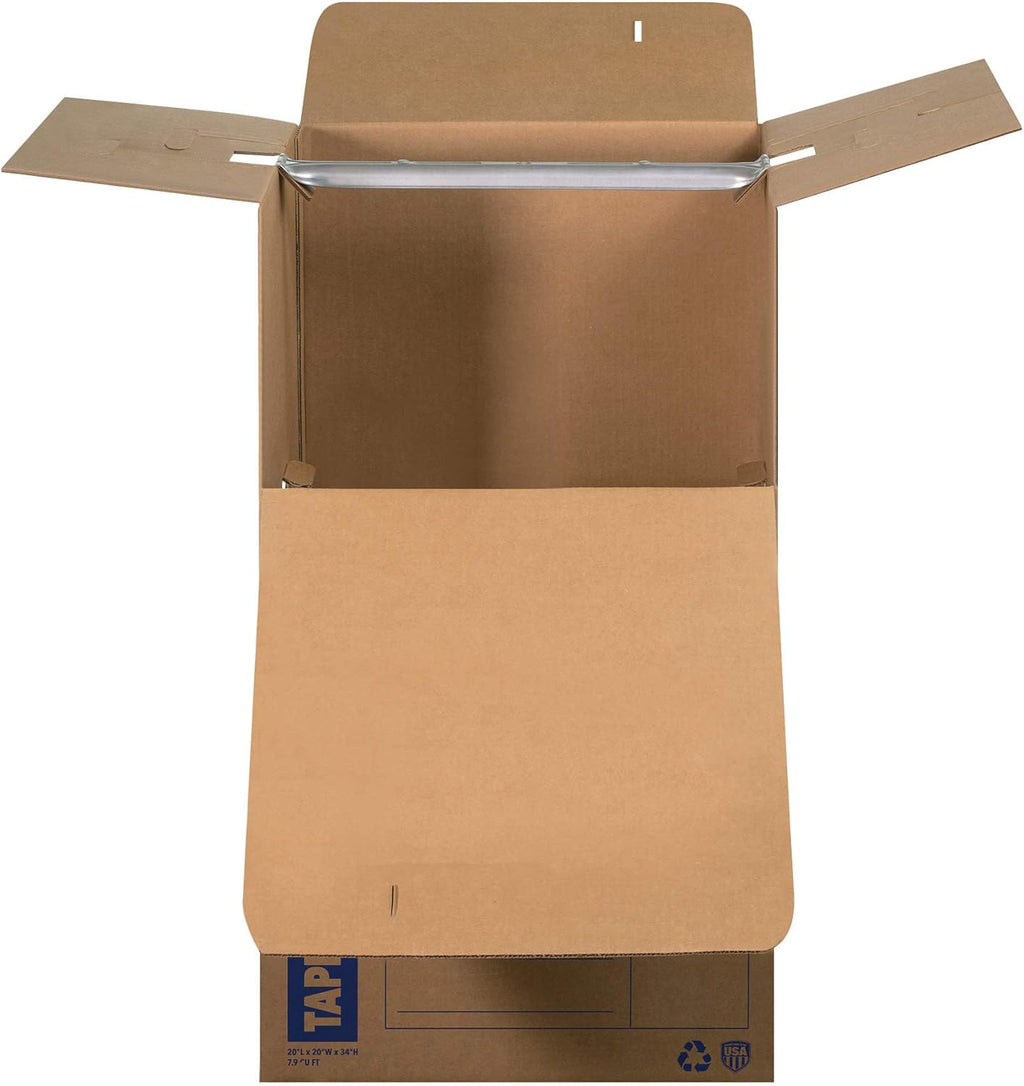 Bankers Box Short Wardrobe Box 3 Pack, Tape-Free Design, 20-in x 20-in x 34-in (7710401)